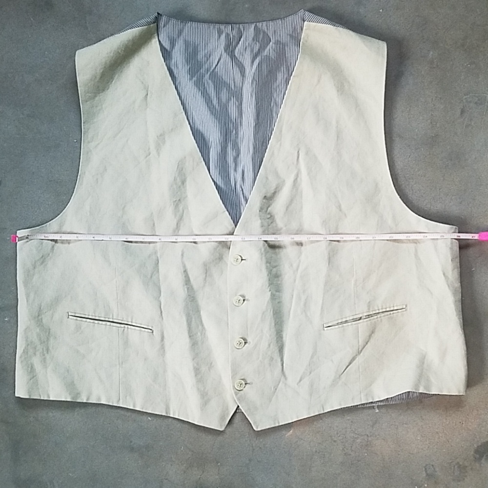Beige & Gray Mens Suit Dress Vest 2XL